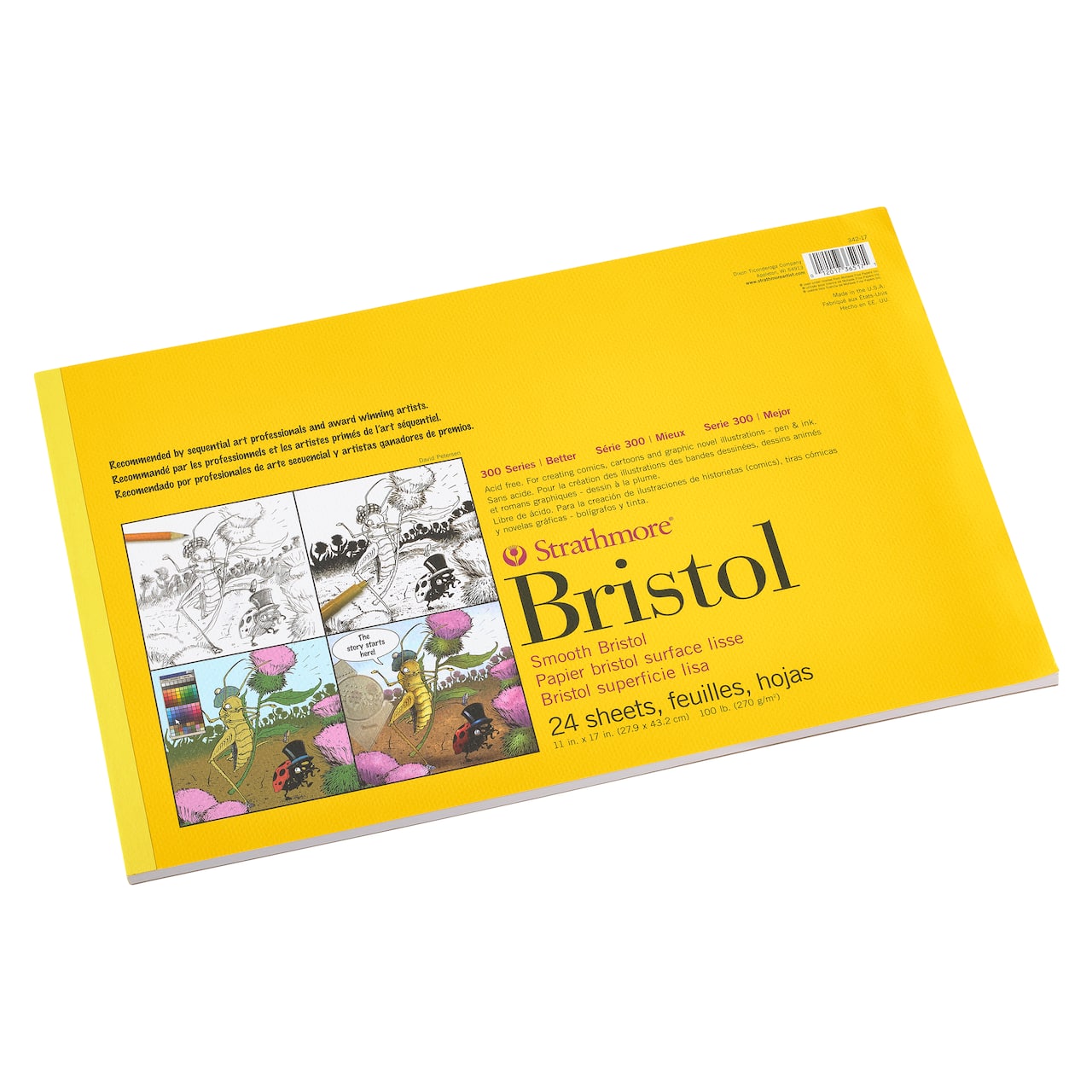 Strathmore® 300 Series Sequential Art Smooth Bristol Paper Pad, 11" x 17"